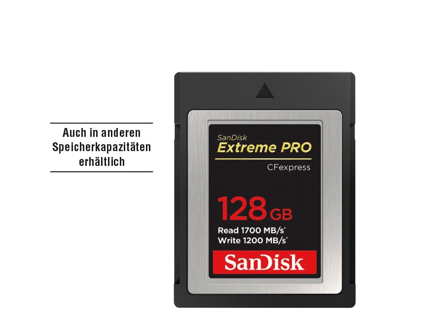 SanDisk Extreme PRO® CFexpress™ Typ B<br />
128 GB Speicherkarte